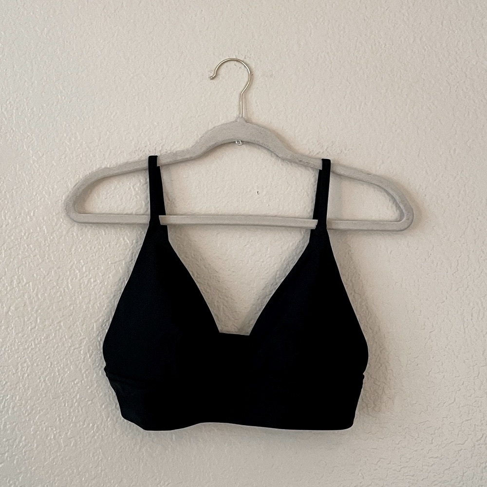 aerie Triangle Bikini Top Pullover Black Large  Beach Vacation